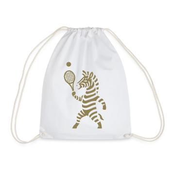 Minimalistische Zebra Tennis Spieler Silhouette  - Turnbeutel - Weiß - Vorne