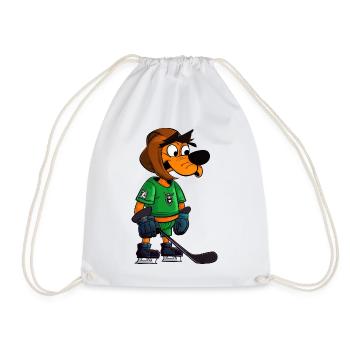 Hockey Dog - Drawstring Bag - white - Front