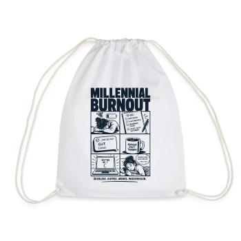 Millennial Burnout Humor Alltag Comic - Turnbeutel - Weiß - Vorne