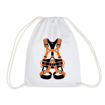 Climbing harness tree care tree climber climbing - Drawstring Bag - white - Front