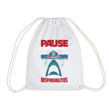 Pause the Game Not My Responsibilities - Drawstring Bag - white - Front