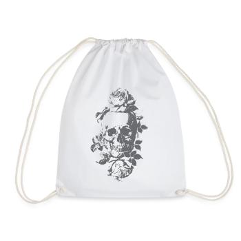 Roses du crâne gothique - Sac de sport léger - blanc - Devant