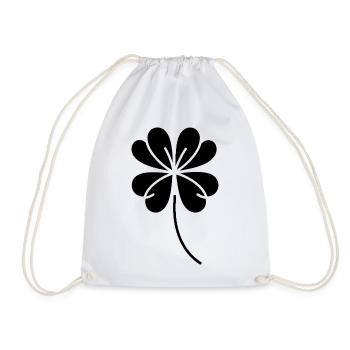 Silhouette de trèfle Symbole de chance irlandais - Sac de sport léger - blanc - Devant