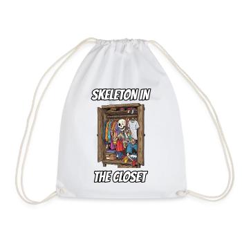 Skelett im Schrank – Lustige Idiom-Zeichentrickserie - Turnbeutel - Weiß - Vorne