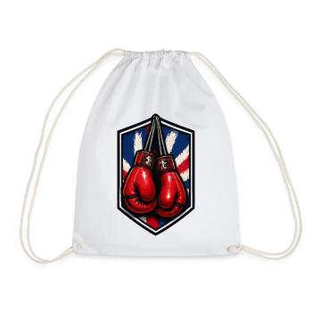 Union Jack Schild Boxhandschuhe - Turnbeutel - Weiß - Vorne