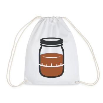 Sauerteig Einmachglas Icon - Turnbeutel - Weiß - Vorne