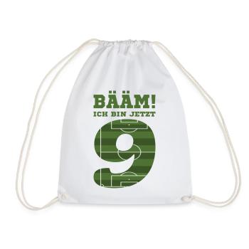 9. Geburtstag Geschenk Fußball Neun Jahre - Turnbeutel - Weiß - Vorne
