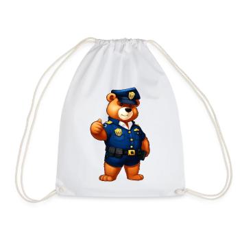 Bären Polizei - Turnbeutel - Weiß - Vorne