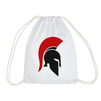 Spartanischer Rotplume Helm - Turnbeutel - Weiß - Vorne