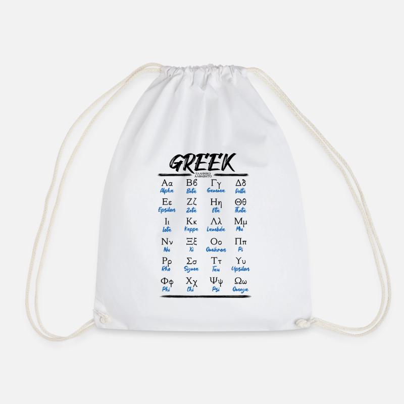 Griechisches Alphabet Buchstaben Lernen - Turnbeutel - Weiß