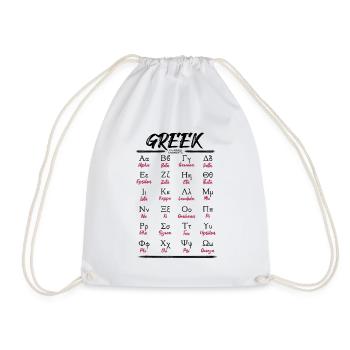 Greek Alphabet Letters Learning - Drawstring Bag - white - Front