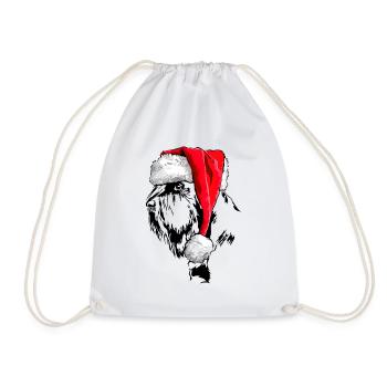 Santa GIANT SCHNAUZER Chiens de Noël Wilsigns - Sac de sport léger - blanc - Devant