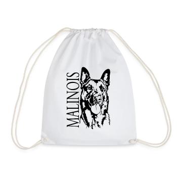 Malinois Portrait Dog Dogs Wilsigns - Drawstring Bag - white - Front