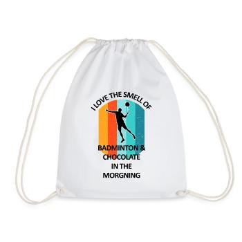 Badminton Badminton Badminton Player Chocolate - Drawstring Bag - white - Front