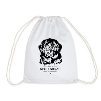 Newfoundland Mom Dog Dog Newfoundland Wilsigns - Drawstring Bag - white - Front