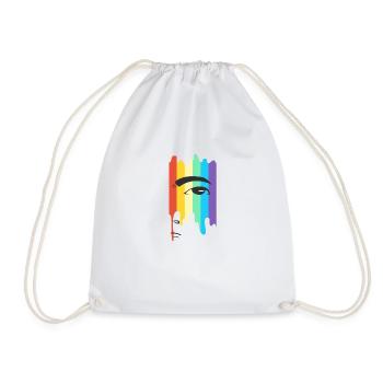 LGBT Regenbogen Gesicht - Turnbeutel - Weiß - Vorne