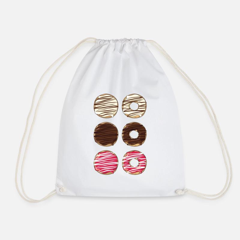 donuts - Drawstring Bag - white