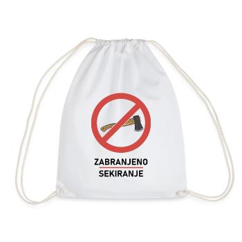 Zabranjeno sekiranje Yugoslavia Jugo Tito SFRJ - Drawstring Bag - white - Front