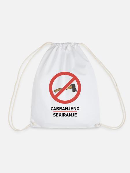 Zabranjeno sekiranje Jugoslawien Jugo Tito SFRJ - Turnbeutel - Weiß