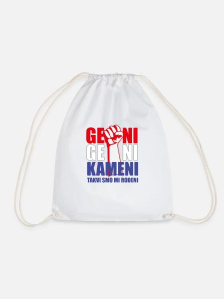 Geni Geni Kameni Takvi smo mi Rodeni Hrvatska - Turnbeutel - Weiß