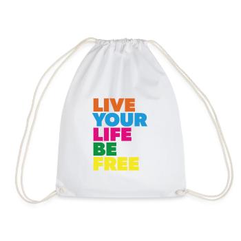LIVE YOUR LIFE BE FREE - Turnbeutel - Weiß - Vorne