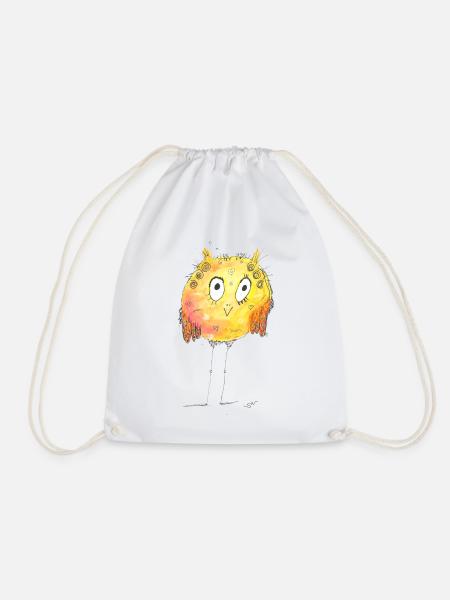 Happy yellow bird - Drawstring Bag - white