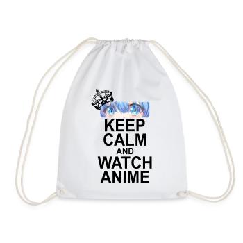 Keep Calm And Watch Anime - Turnbeutel - Weiß - Vorne