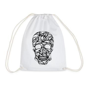Gruseliger Geist Totenkopf Gruseliges Halloween Kostüm - Turnbeutel - Weiß - Vorne