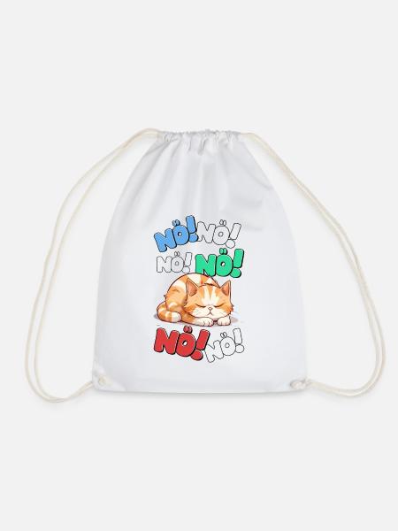 Nö Einfach Nö No Nein Katze Kater Lustig Spruch - Turnbeutel - Weiß