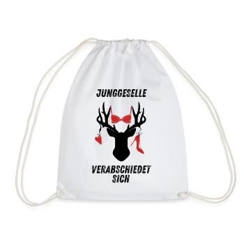 Junggeselle verabschiedet sich Hirsch Unterwäsche - Turnbeutel - Weiß - Vorne