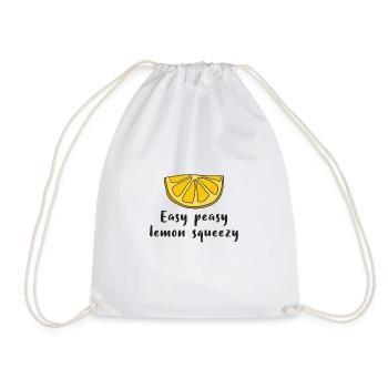 Lemon Lemon Easy peasy lemon squeezy - Drawstring Bag - white - Front