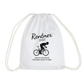Rentner 2023 - Fahrrad Radsport Rennrad Rente - Turnbeutel - Weiß - Vorne