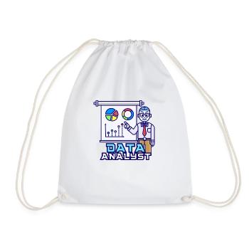 Data Analyst Engineer Scientist Power BI SQL ETL - Drawstring Bag - white - Front
