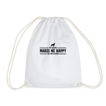 KELPIE makes me happy - Drawstring Bag - white - Front