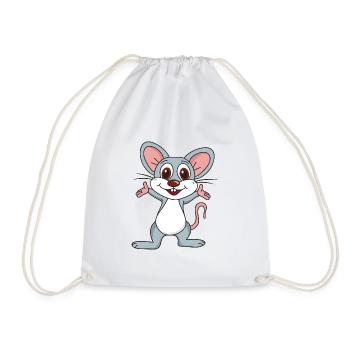 Souris mignonne cool drôle - Sac de sport léger - blanc - Devant