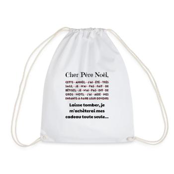 Cher Père Noël cadeaux - Sac de sport léger - blanc - Devant