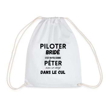 Pilote moto humour - Sac de sport léger - blanc - Devant