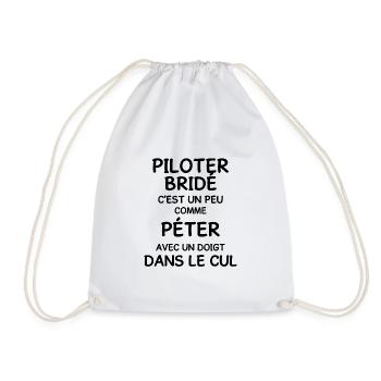 Piloter pilote humour - Sac de sport léger - blanc - Devant