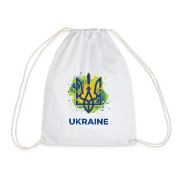 Ukrainisches Dreizack-Wappen - Turnbeutel - Weiß - Vorne