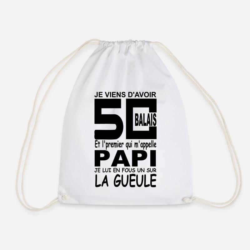 50 ans / anniversaire 50 ans / m'appelez pas papi - Sac de sport léger - blanc