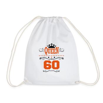 Anniversaire Reine 60 Anniversaire femmes reine couronne - Sac de sport léger - blanc - Devant