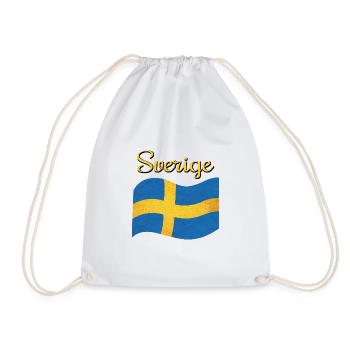 Die Flagge von Schweden Sverige - Turnbeutel - Weiß - Vorne