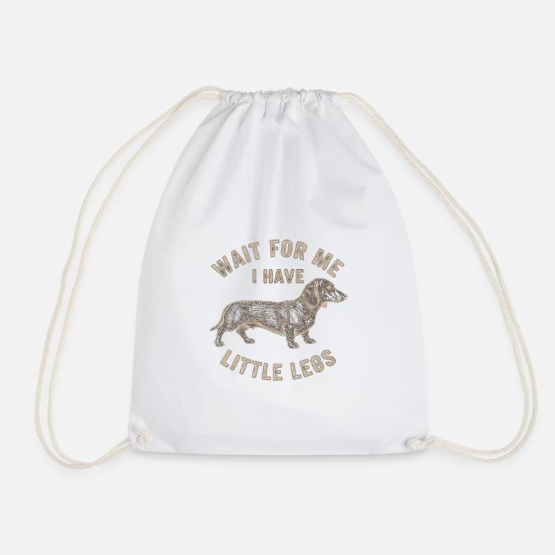 Wait for me – small legs, big charm Dacke - Drawstring Bag - white