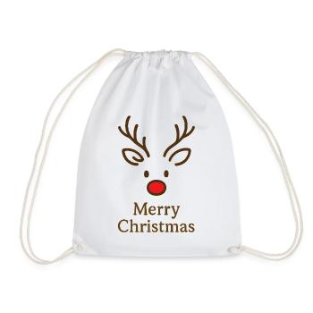 Hirsch Rudolph Frohe Weihnachten süß - Turnbeutel - Weiß - Vorne
