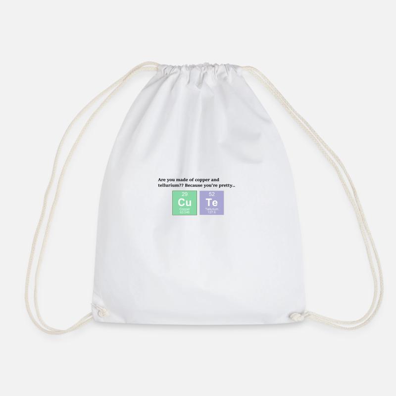 Chemistry joke CuTe - Drawstring Bag - white
