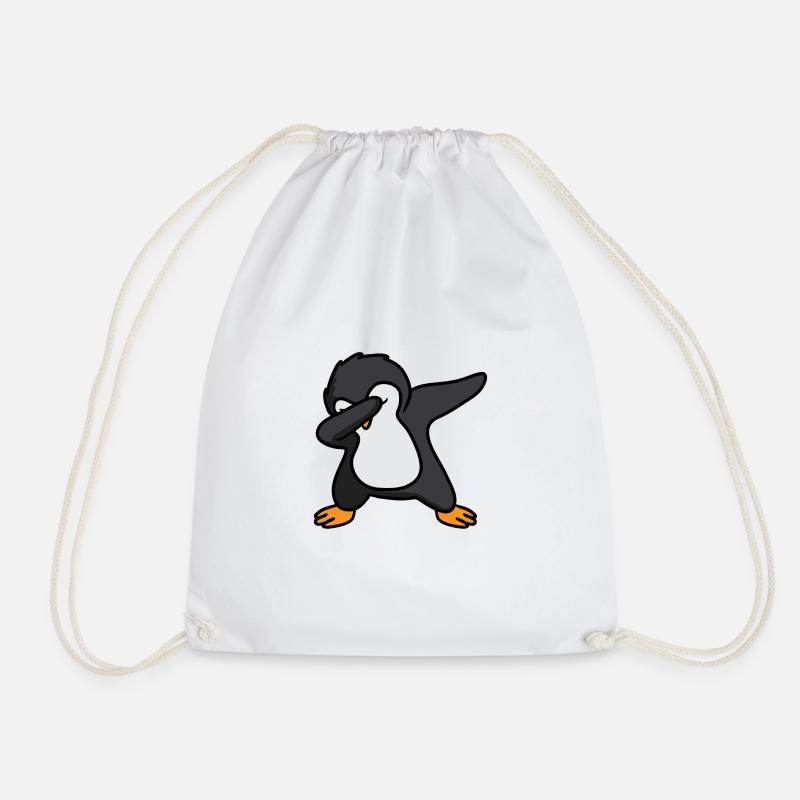 Cooler Dab Dance Pinguin Mit Sonnenbrille Dabbing - Turnbeutel - Weiß