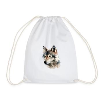 Polygone Expressif Loup – Faune - Sac de sport léger - blanc - Devant