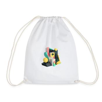 .3D - Drawstring Bag - white - Front