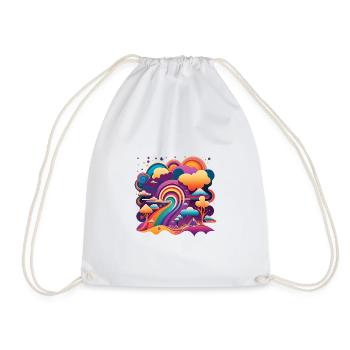 RETRO TRIPPY - Drawstring Bag - white - Front