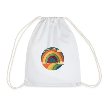 RAINBOW - Drawstring Bag - white - Front